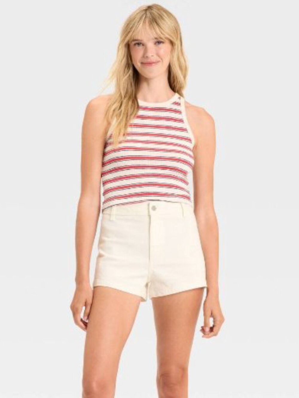NWOT Universal Thread Cream High Rise Sailor Shorts Women's US Size 12